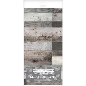Mixed Woods Plastic Tablecover 54" x 108", All Over Print