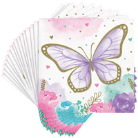 Butterfly Shimmer Beverage Napkin 16ct
