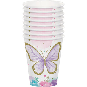 Butterfly Shimmer Hot/Cold Cup 9oz. 8ct