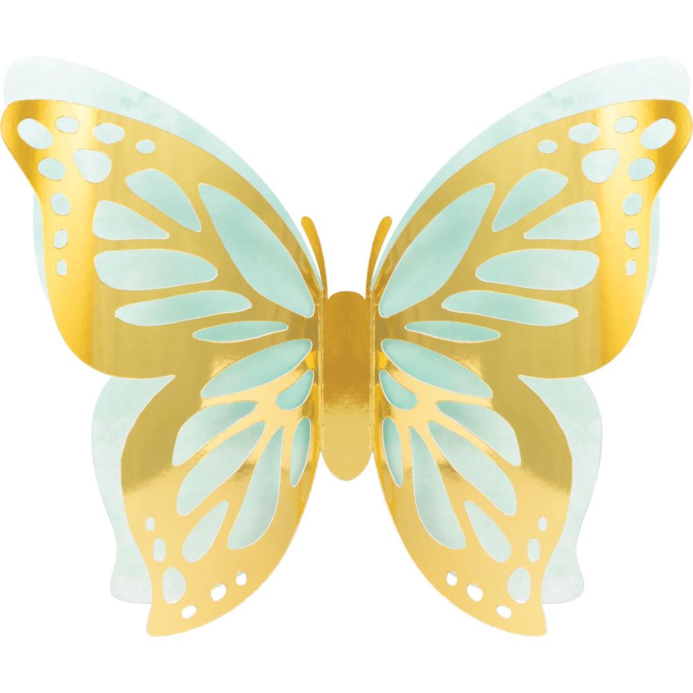 Butterfly Shimmer 3D Wall Decoration, Foil 3ct