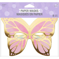 Butterfly Shimmer Paper Masks, Foil 8ct