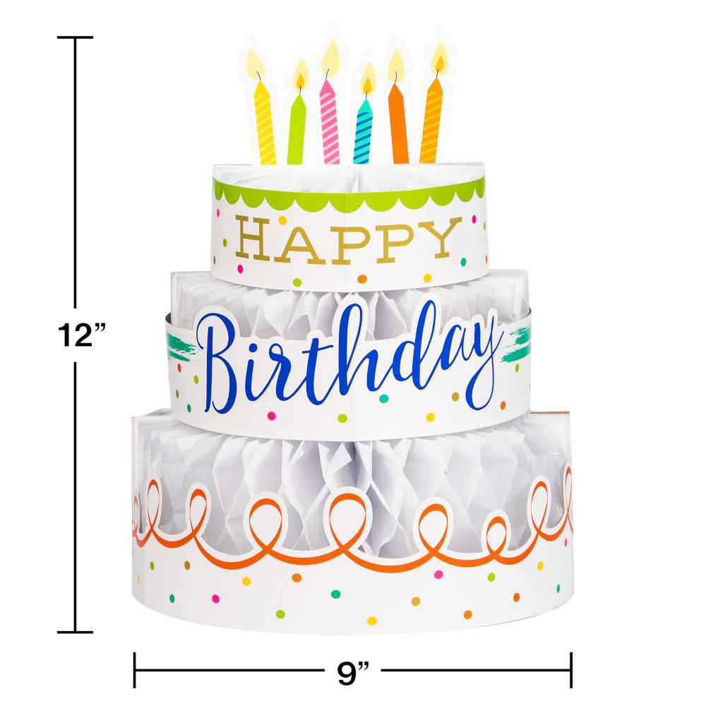 Festive Cake Honeycomb Centerpiece w/ Attachments 1ct