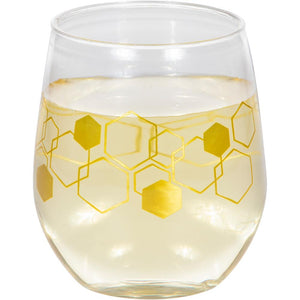 Honeycomb 14oz Stemless Wine Glass, Foil 1ct