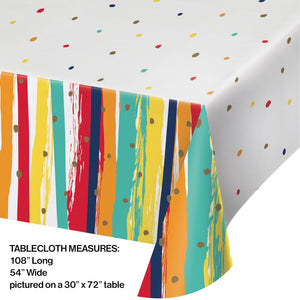 Birthday Stripes Tablecover, Paper 1ct