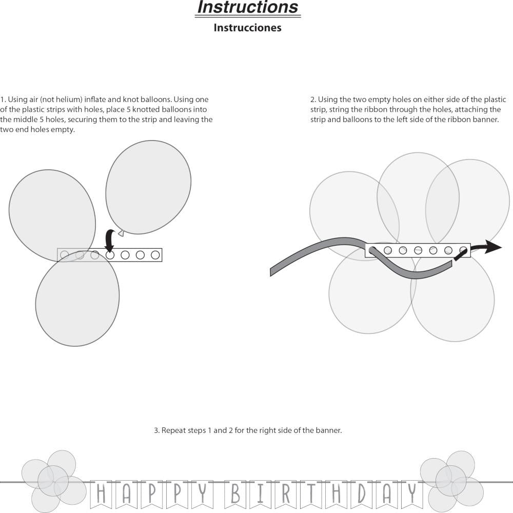 Balloon Bash Ribbon Banner w/ Latex Balloons 1ct