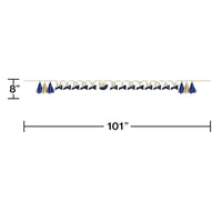 Navy & Gold Milestone Banner with Tassels & Stickers 1ct