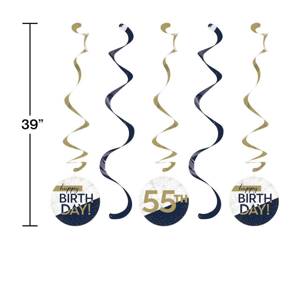 Navy & Gold Milestone Dizzy Danglers Assorted w/ Stickers 5ct