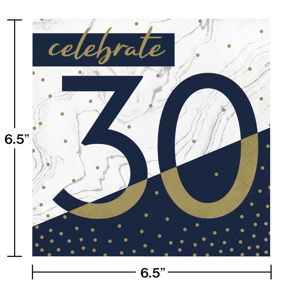 Navy & Gold Milestone Luncheon Napkin, 30 16ct