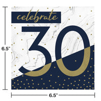 Navy & Gold Milestone Luncheon Napkin, 30 16ct