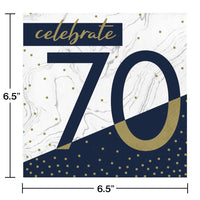 Navy & Gold Milestone Luncheon Napkin, 70 16ct