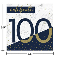 Navy & Gold Milestone Luncheon Napkin, 100 16ct