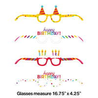 Birthday Paper Glasses 4ct