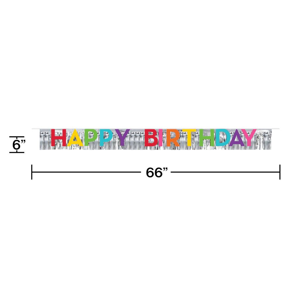 Birthday Letter Banner w/ Foil Fringe 1ct