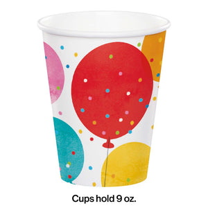 Confetti Balloons Hot/Cold Cup 8oz. 8ct