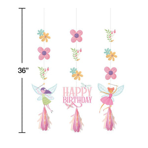 Fairy Forest Hanging Cutouts w/ Tassels 3ct