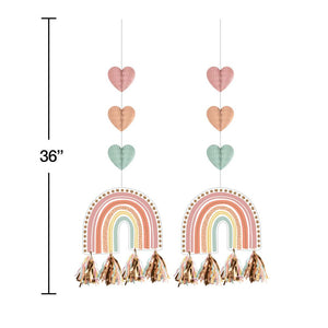 Boho Rainbow Hanging Cutouts w/ Tassels 2ct