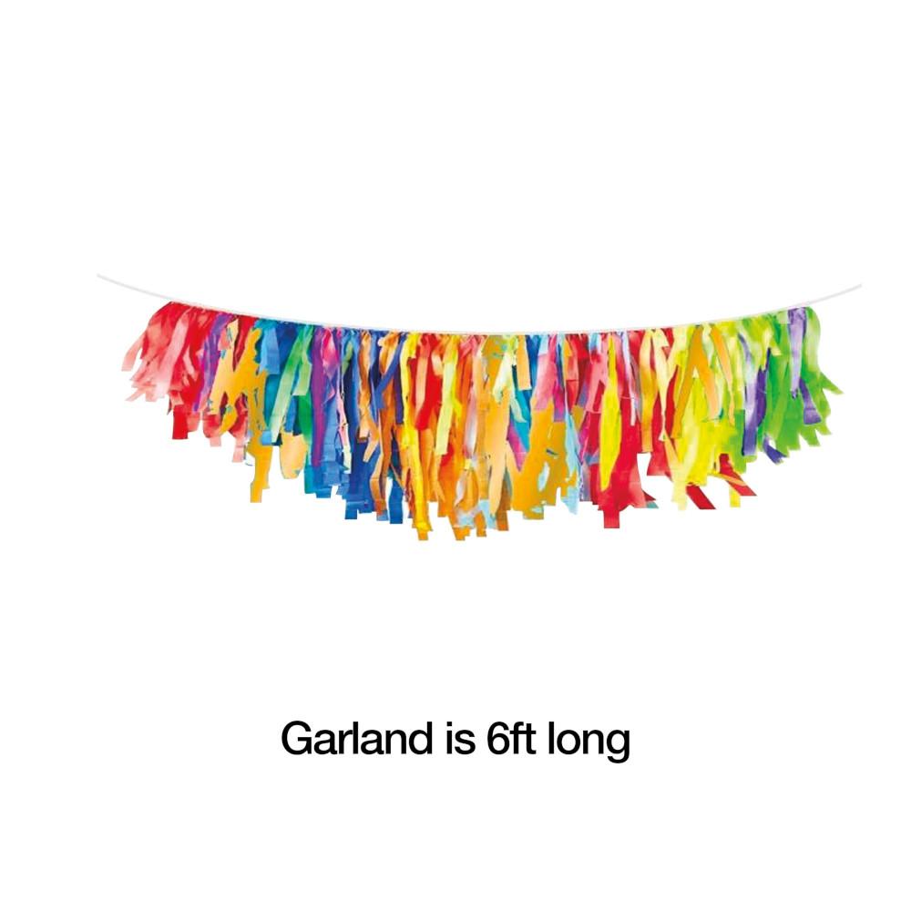 Primary Colors Tissue Fringe Garland, 1ct