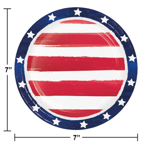 Painterly Patriotic 7 Inch Dessert Plate by Creative Converting