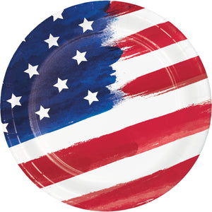 Painterly Patriotic Dinner Plate by Creative Converting