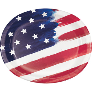 Painterly Patriotic Oval Platter by Creative Converting