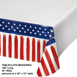 Painterly Patriotic Paper Tablecover Border Print, 54" x 102" by Creative Converting
