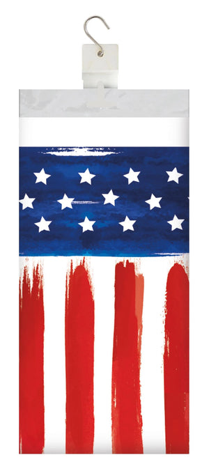 Painterly Patriotic Paper Tablecover Border Print, 54" x 102" by Creative Converting