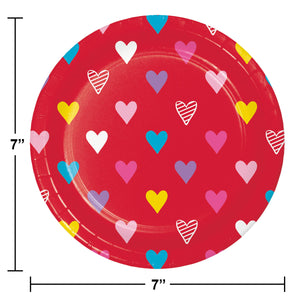 Valentine's Symbols 7 Inch Dessert Plate by Creative Converting