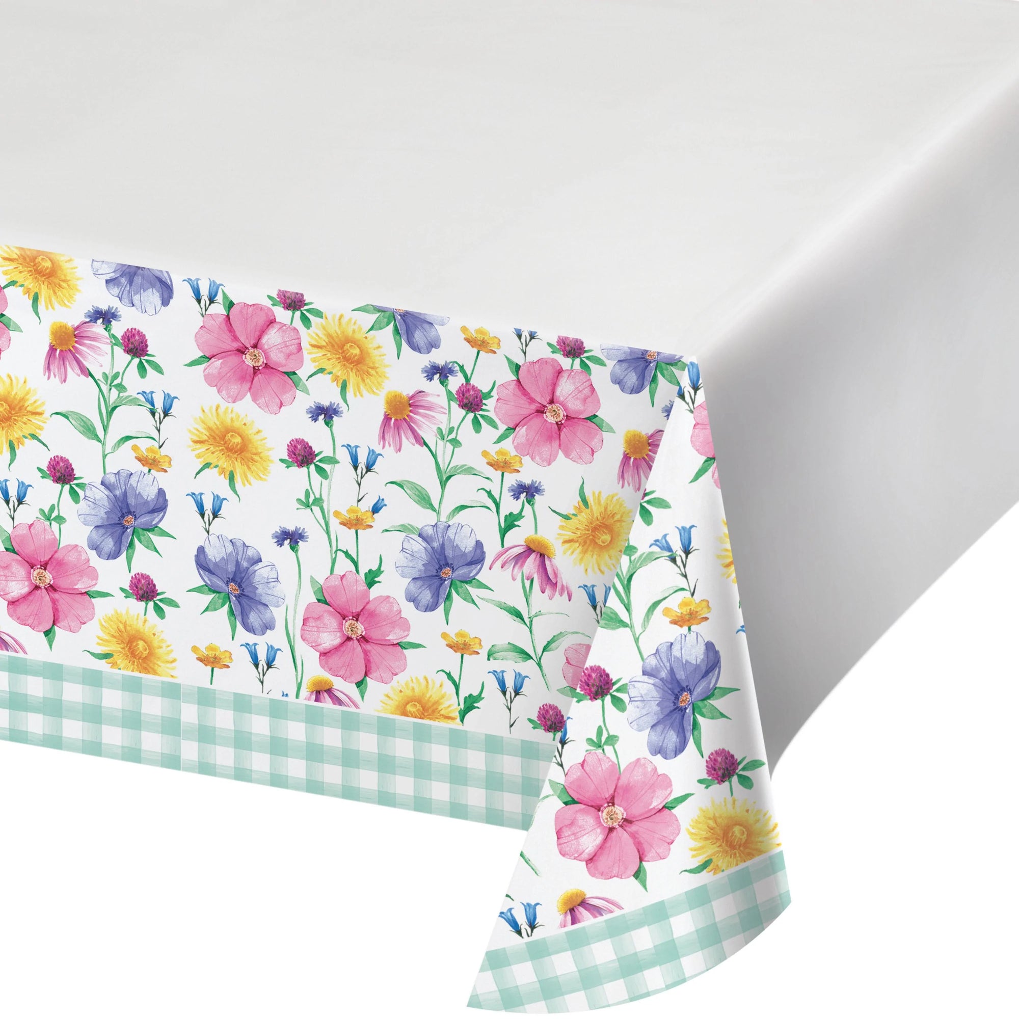 Bunny and Blooms Paper Tablecover Border Print, 54" x 102" by Creative Converting