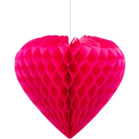 Valentine Hearts Hanging Cutouts w/ Honeycomb (5/Pkg)