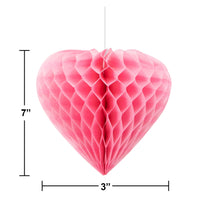 Valentine Hearts Hanging Cutouts w/ Honeycomb (5/Pkg)