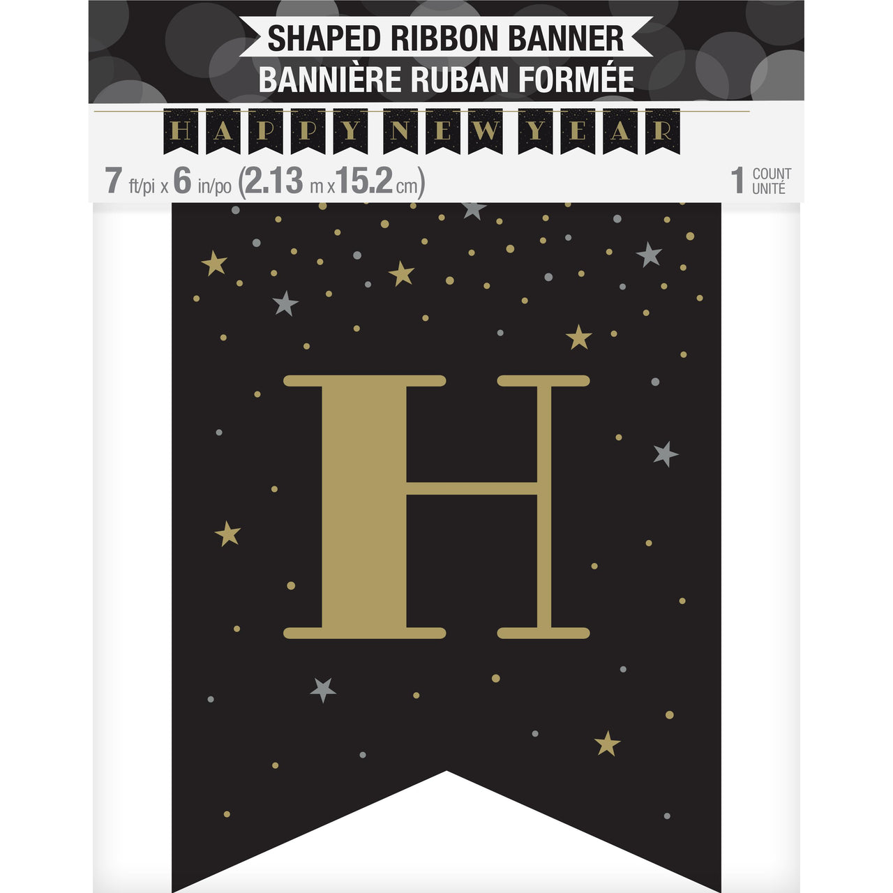 New Years Ribbon Banner Shaped (1/Pkg)