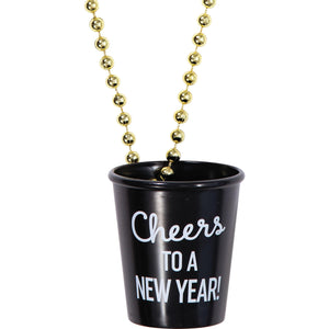 New Year's Necklace w/ Shot Glass Favor (2/Pkg)