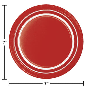 Classic Red 10ct Sturdy Style 7 Inch Dessert Plate (10/Pkg)