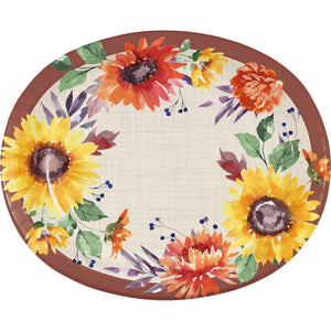 Fall Flowers Oval Platter by Creative Converting