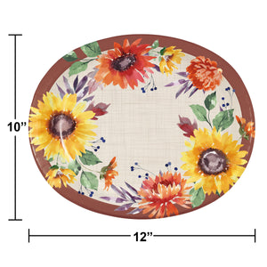 Fall Flowers Oval Platter (8/Pkg)