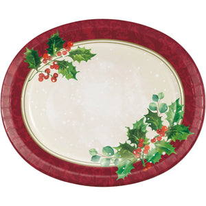 Holiday Holly Oval Platter by Creative Converting