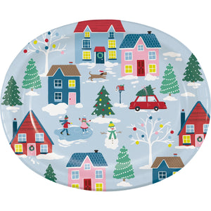 Christmas Village Oval Platter by Creative Converting