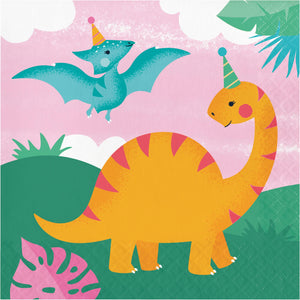 Girl Dino Party Luncheon Napkin by Creative Converting