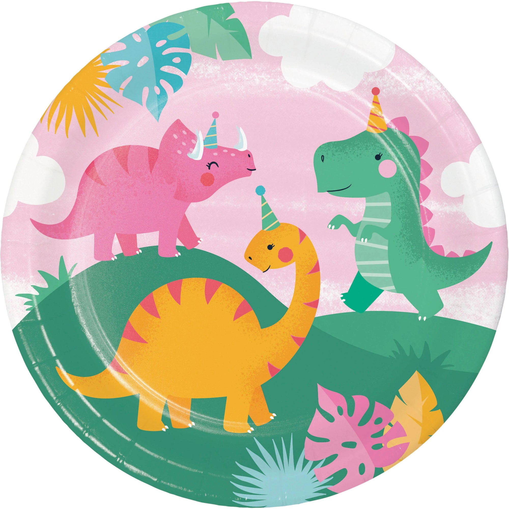 Girl Dino Party Dinner Plate by Creative Converting