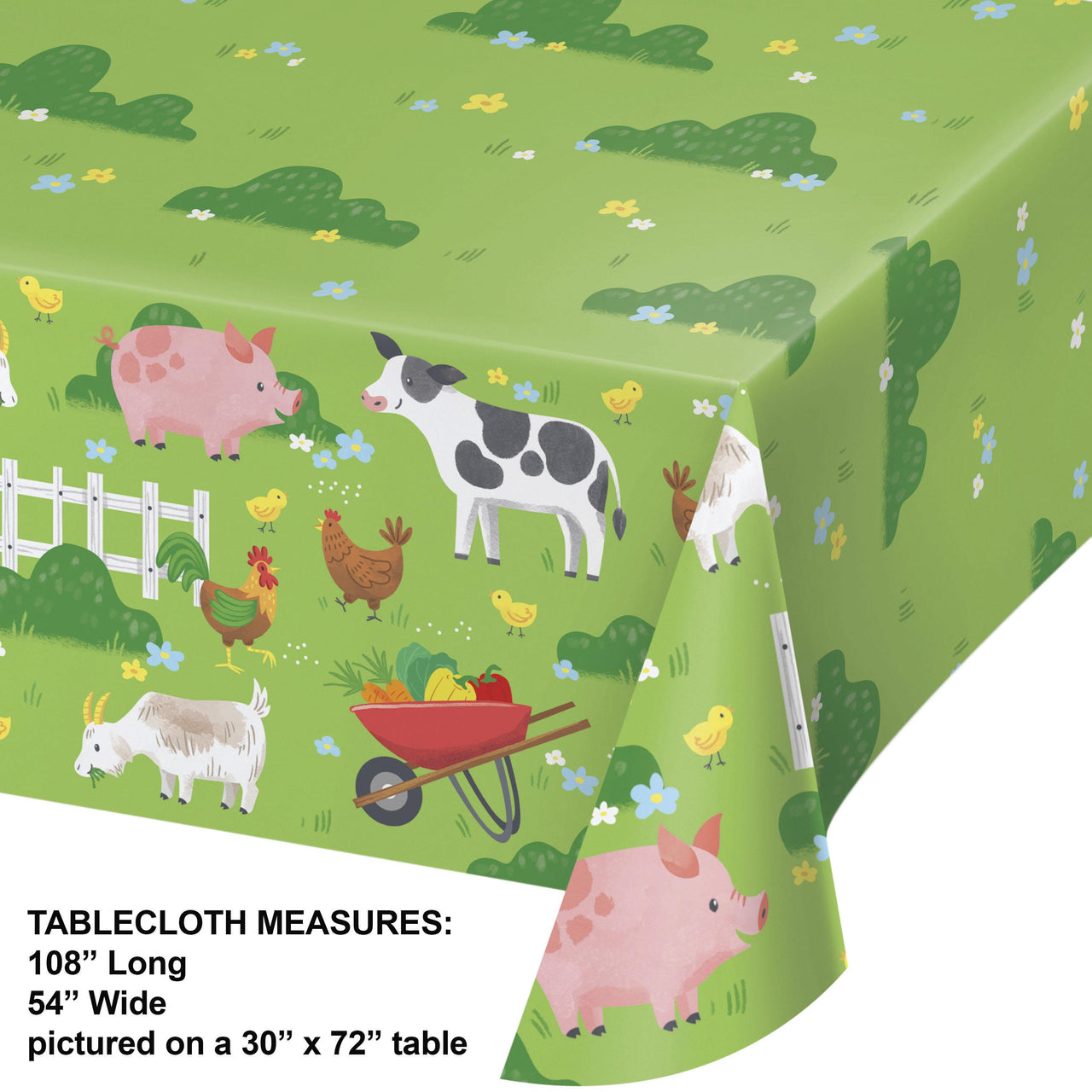 Farm Animals Tablecover, Paper 54"x102" (1/Pkg)