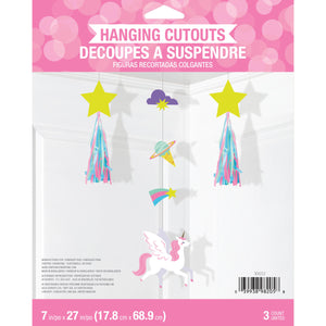 Unicorn Galaxy Hanging Cutouts w/ Tassels (3/Pkg)