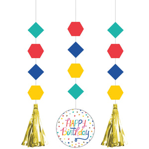 Birthday Confetti Hanging Cutouts w/ Tassels by Creative Converting