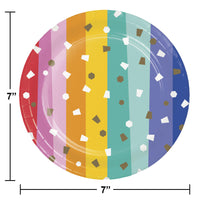 Birthday Confetti 7 Inch Dessert Plate (8/Pkg)
