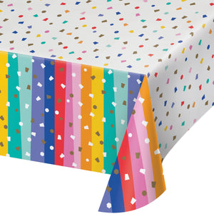 Birthday Confetti Tablecover, Paper 54"x102" by Creative Converting