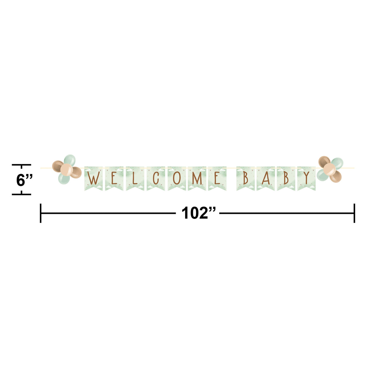 Teddy Bear Ribbon Banner w/ Latex Balloons