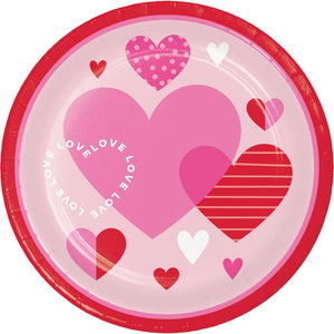 Valentine's Textures Paper Dinner Plate (8/Pkg) by Creative Converting