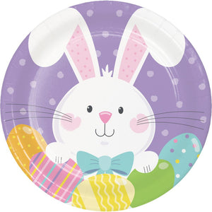 Bowtie Bunny Paper Dessert Plate (8/Pkg) by Creative Converting