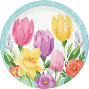 Tulip Blooms Paper Dinner Plate (8/Pkg) by Creative Converting