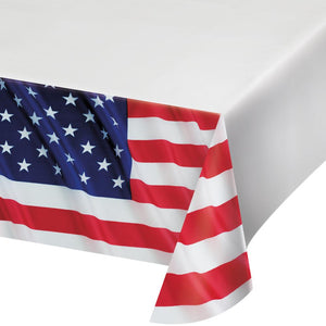 Stars and Stripes Paper Tablecover Border Print, 54" x 102" (1/Pkg) by Creative Converting