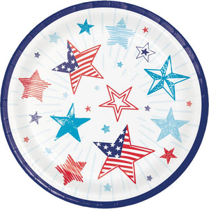 Patriotic Party Paper Dessert Plate (8/Pkg) by Creative Converting